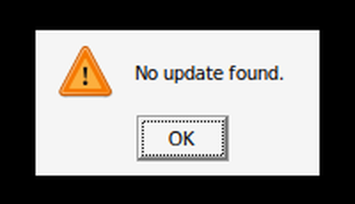 What a lab sees: a bland "No update found." message (titled "Update Check Successful" in the code). Then the program exits.